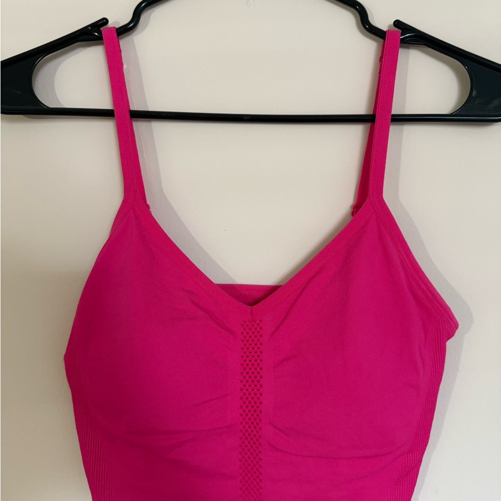 Fabletics Pink Comfort Bra with Adjustable Straps and Light Padding